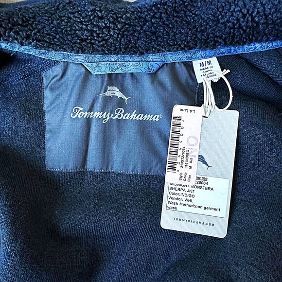 Tommy Bahama Sherpa Full Zip Jacket Size M $199 Sample in Indigo - Picture 11 of 12